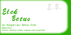 elek betus business card